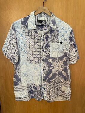 Lost Bandana Print Button Down Shirt Size L
